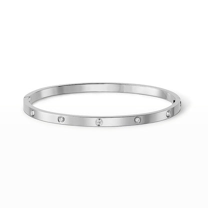 [Limara]LOVE 3.65MM SMALL MODEL BANGLE - 10-DIAMOND