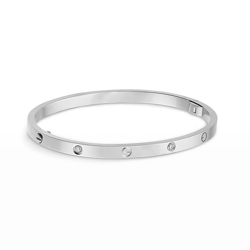 [Limara]LOVE 3.65MM SMALL MODEL BANGLE - 6-DIAMOND