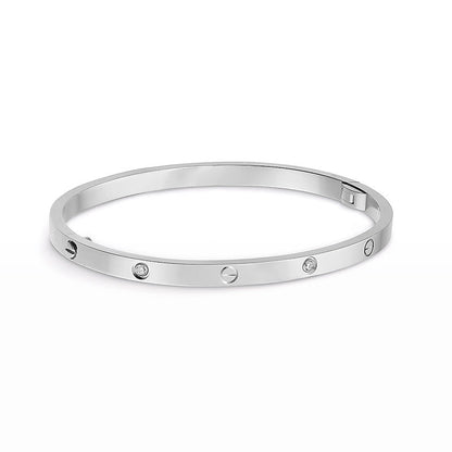[Limara]LOVE 3.65MM SMALL MODEL BANGLE - 6-DIAMOND