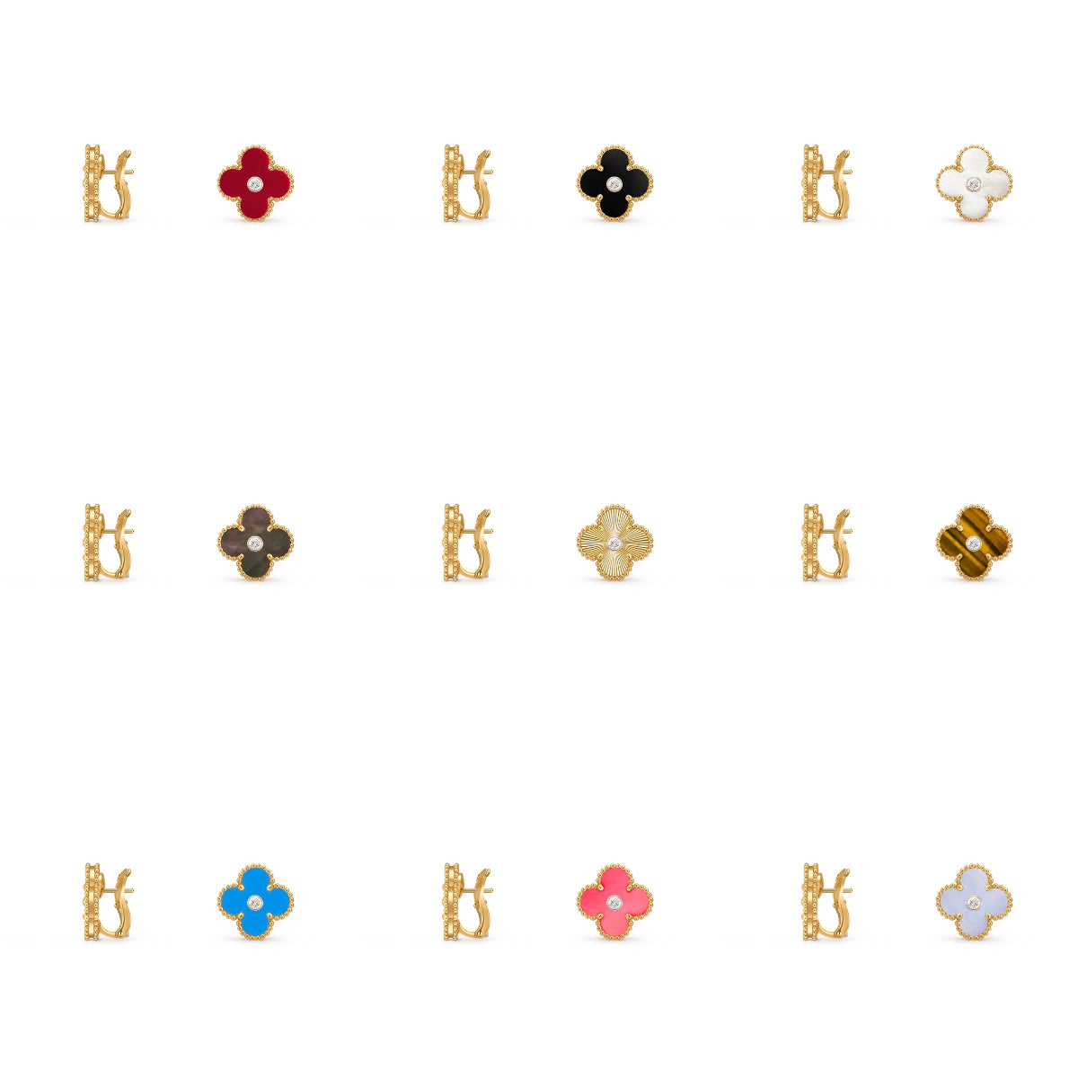 [Limara] CLOVER 15MM MOP DIAMOND EARRINGS COLLECTION