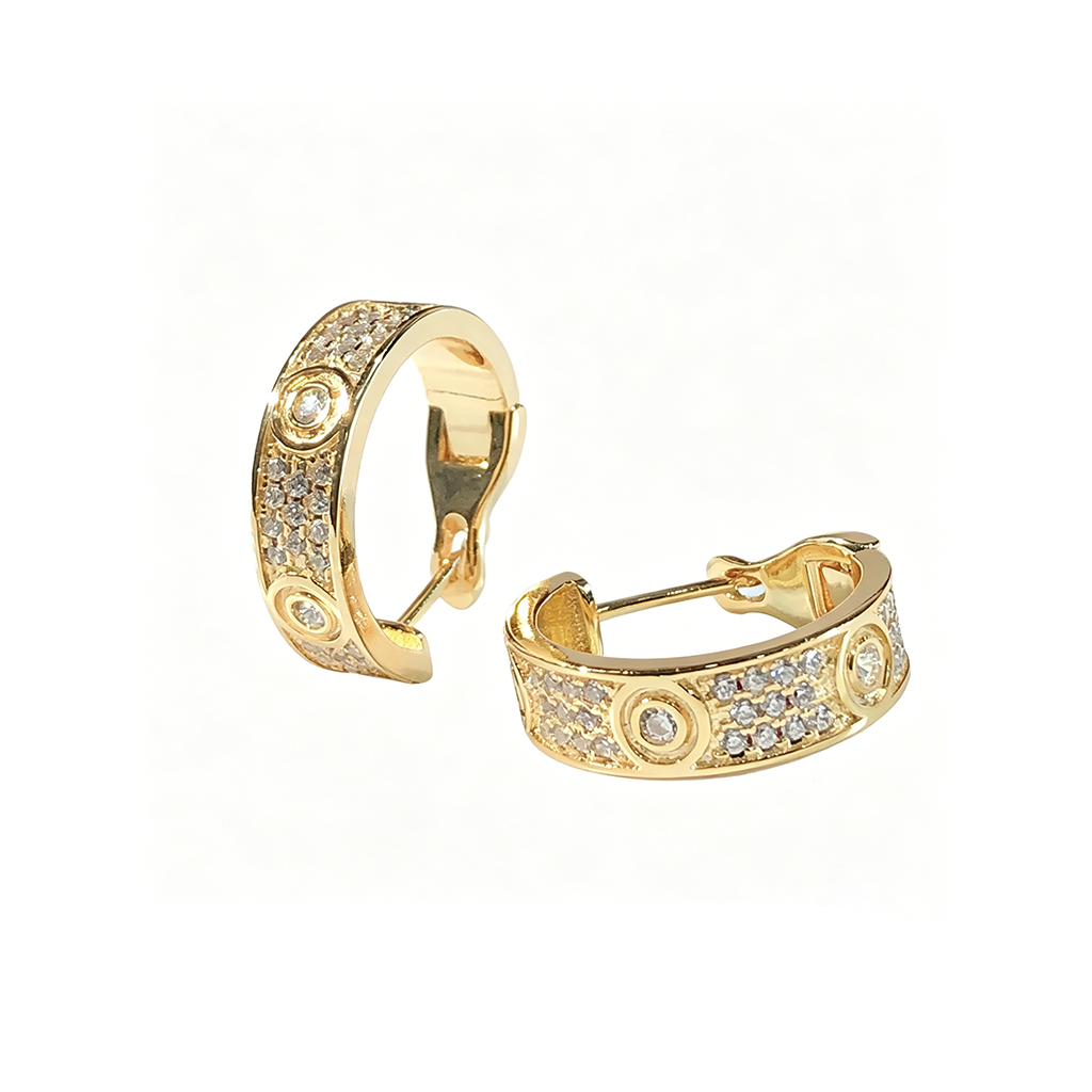 [Limara] LOVE 5.5MM DIAMOND PAVED EARRINGS