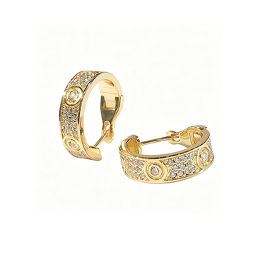 [Limara] LOVE 5.5MM DIAMOND PAVED EARRINGS