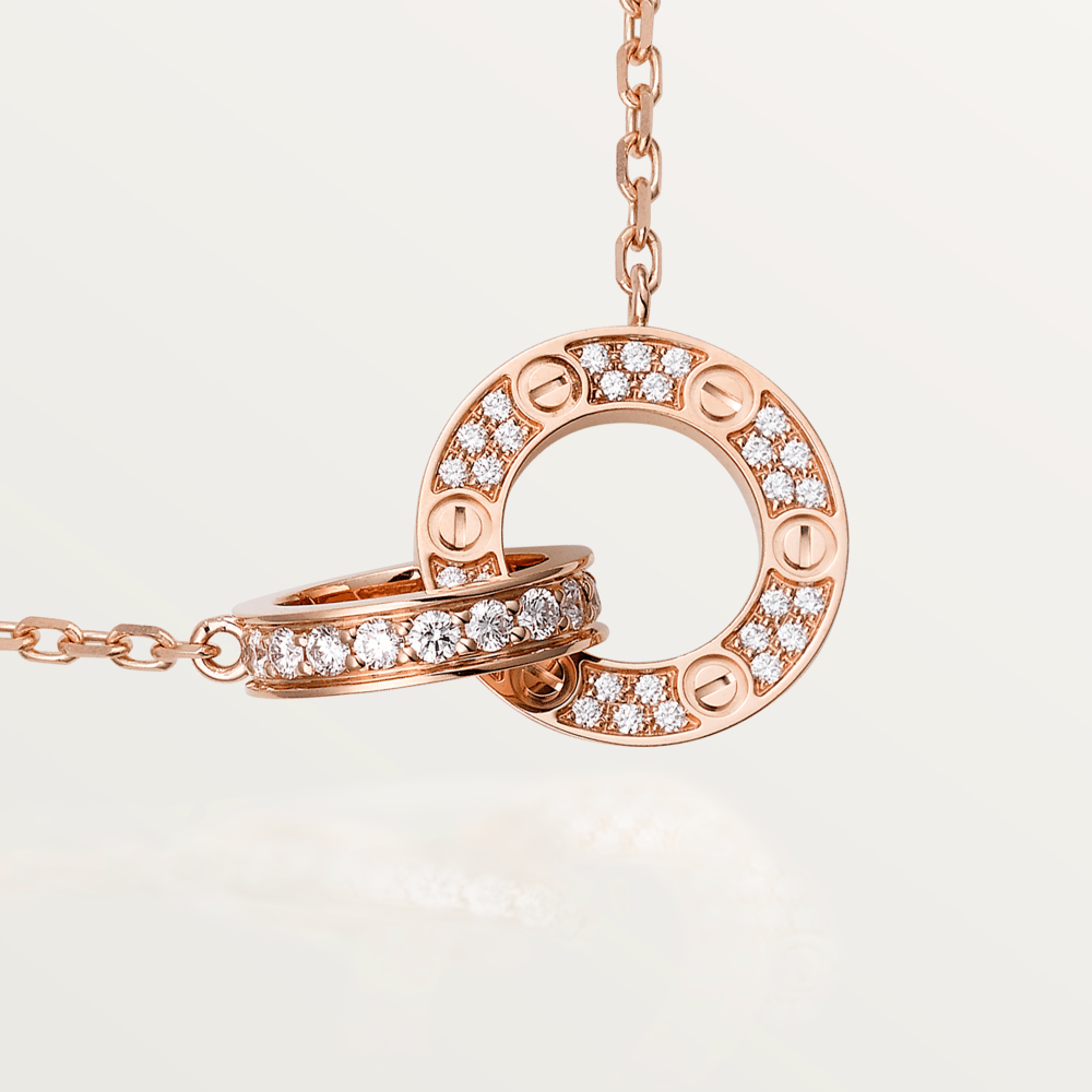 [Limara] LOVE  FULL DIAMOND PENDANT NECKLACE