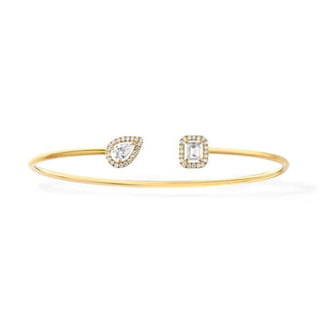[Limara]JONC FLEX MY TWIN TOI & MOI SILVER DIAMOND BRACELET