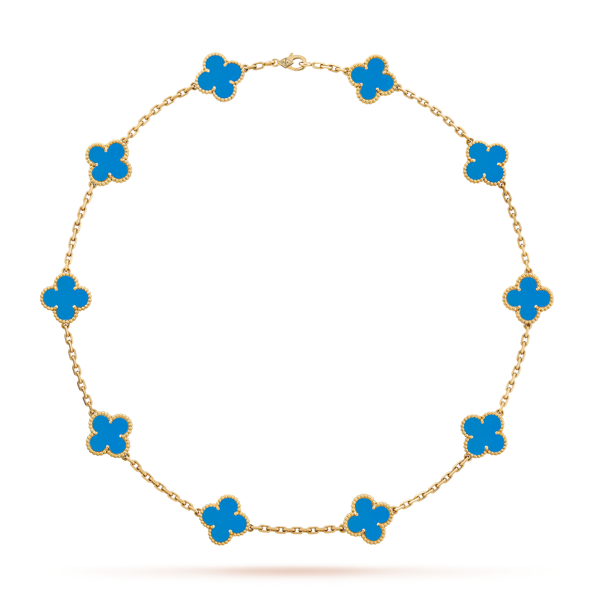 [Limara] CLOVER 10 MOTIFS BLUE AGATE NECKLACE