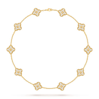 [Limara]CLASSIC LUCKY 10-MOTIF CLOVER NECKLACE GOLD COLLECTION