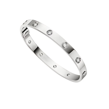 [Limara]CLASSIC 6.1MM LOVE SINGLE-SCREW CLOSURE BANGLE - 10-DIAMOND
