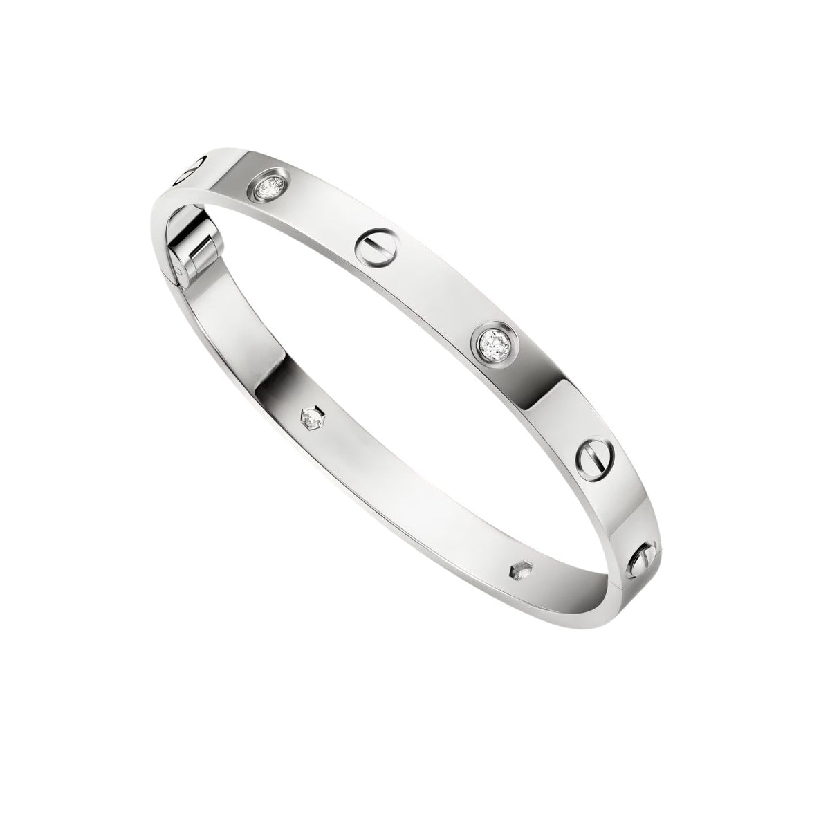 [Limara]CLASSIC 6.1MM LOVE SINGLE-SCREW CLOSURE BANGLE - 4-DIAMOND
