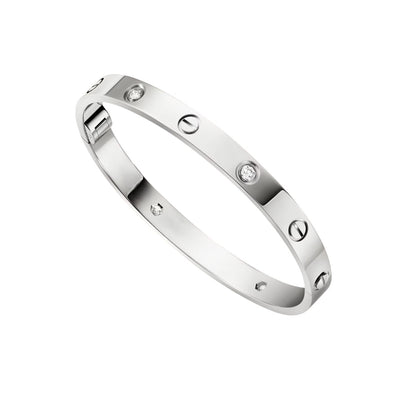 [Limara]CLASSIC 6.1MM LOVE SINGLE-SCREW CLOSURE BANGLE - 4-DIAMOND