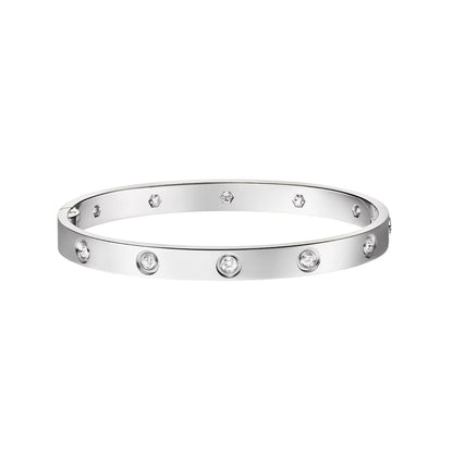 [Limara]CLASSIC 6.1MM LOVE SINGLE-SCREW CLOSURE BANGLE - 10-DIAMOND