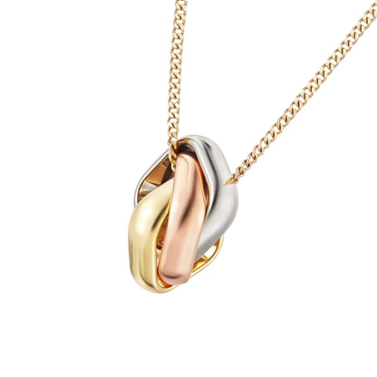 [Limara]TRI-COLOR SQUARE RING NECKLACE