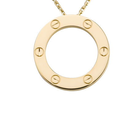 [Limara]LOVE LARGE CIRCULAR PENDANT NECKLACE