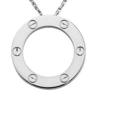 [Limara]LOVE LARGE CIRCULAR PENDANT NECKLACE