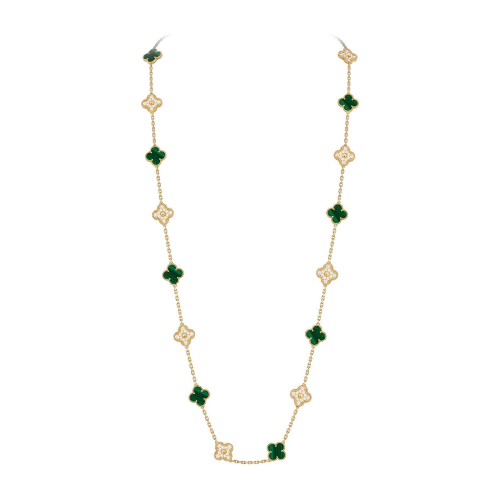 [Limara]CLASSIC 20-MOTIF LUCKY CLOVER LONG NECKLACE GOLD COLLECTION