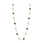 [Limara]CLASSIC 20-MOTIF LUCKY CLOVER LONG NECKLACE GOLD COLLECTION