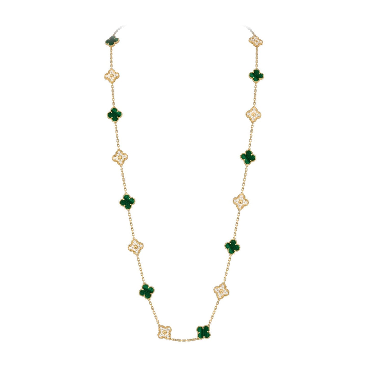 [Limara]CLASSIC 20-MOTIF LUCKY CLOVER LONG NECKLACE GOLD COLLECTION