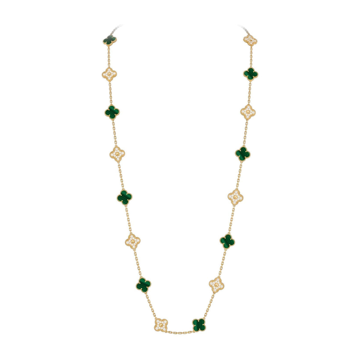 [Limara]CLASSIC 20-MOTIF LUCKY CLOVER LONG NECKLACE GOLD COLLECTION