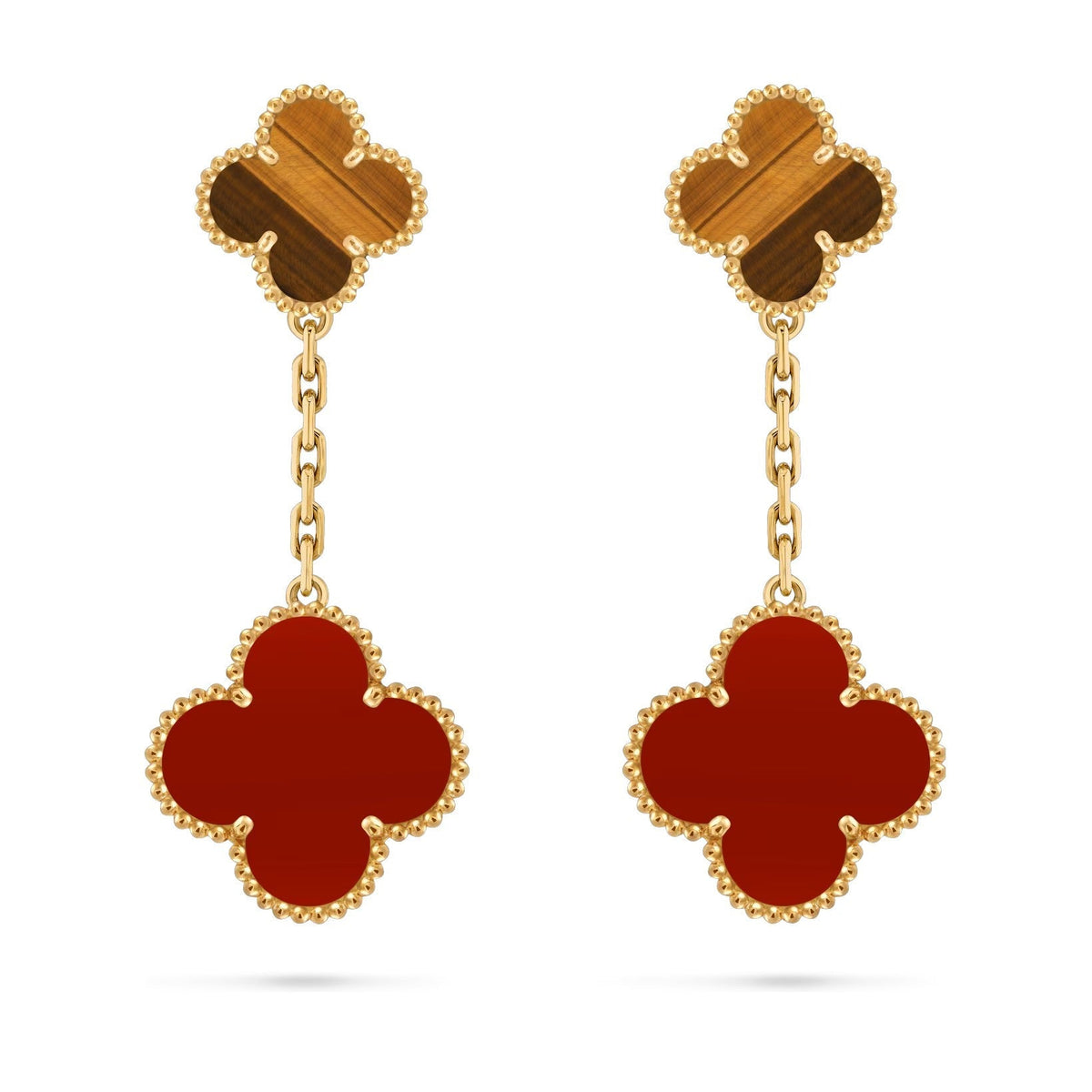 [Limara]CLOVER DUAL-MOTIF STATEMENT STUD EARRINGS - DOUBLE-CHARM COLLECTION
