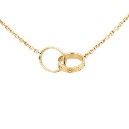 [Limara]LOVE DOUBLE-RING INTERLOCKED NECKLACE