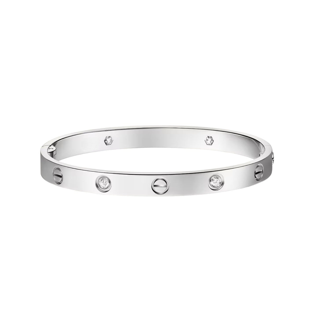 [Limara]CLASSIC 6.1MM LOVE SINGLE-SCREW CLOSURE BANGLE - 4-DIAMOND