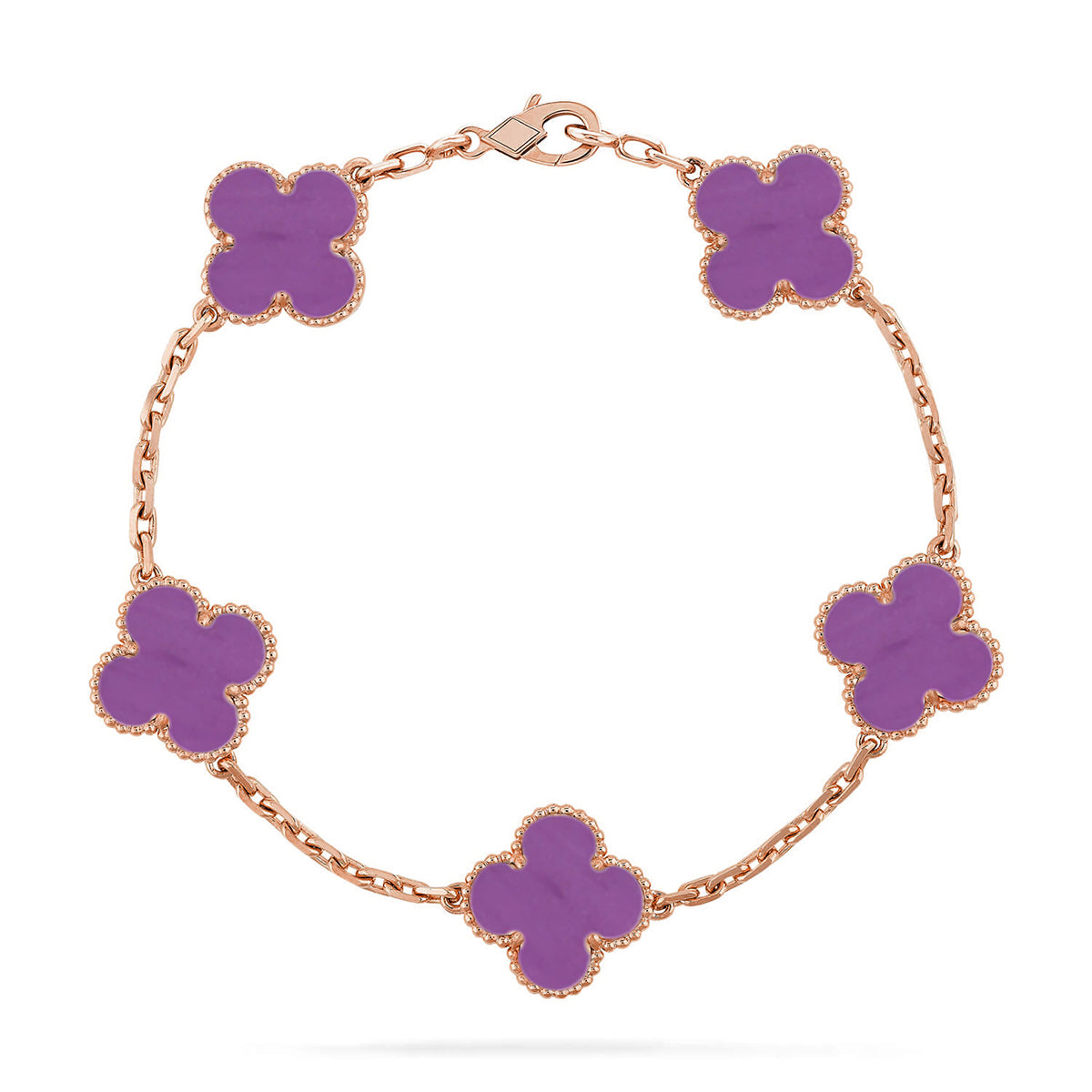 [Limara]LUCKY CLOVER 5-MOTIF BRACELET - VIOLET COLLECTION