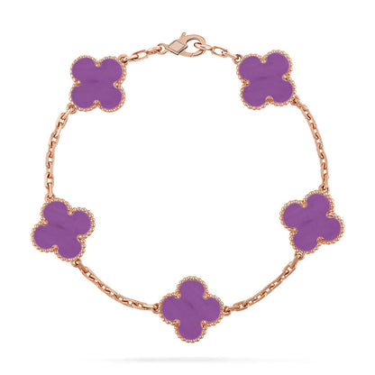 [Limara]LUCKY CLOVER 5-MOTIF BRACELET - VIOLET COLLECTION