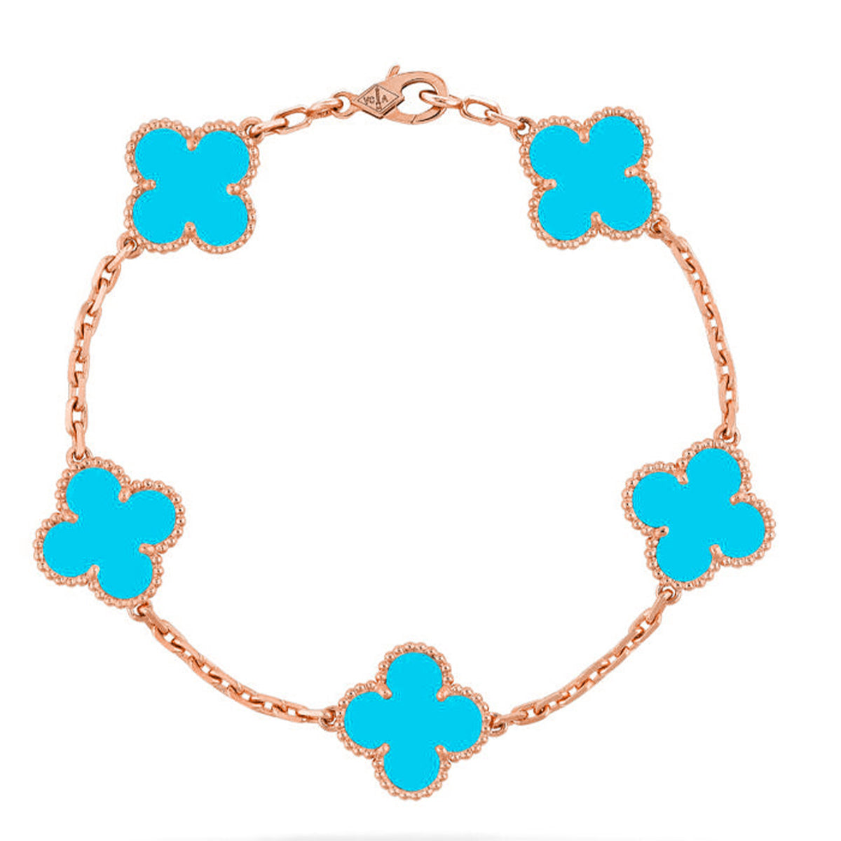 [Limara]LUCKY CLOVER 5-MOTIF BRACELET - TURQUOISE COLLECTION