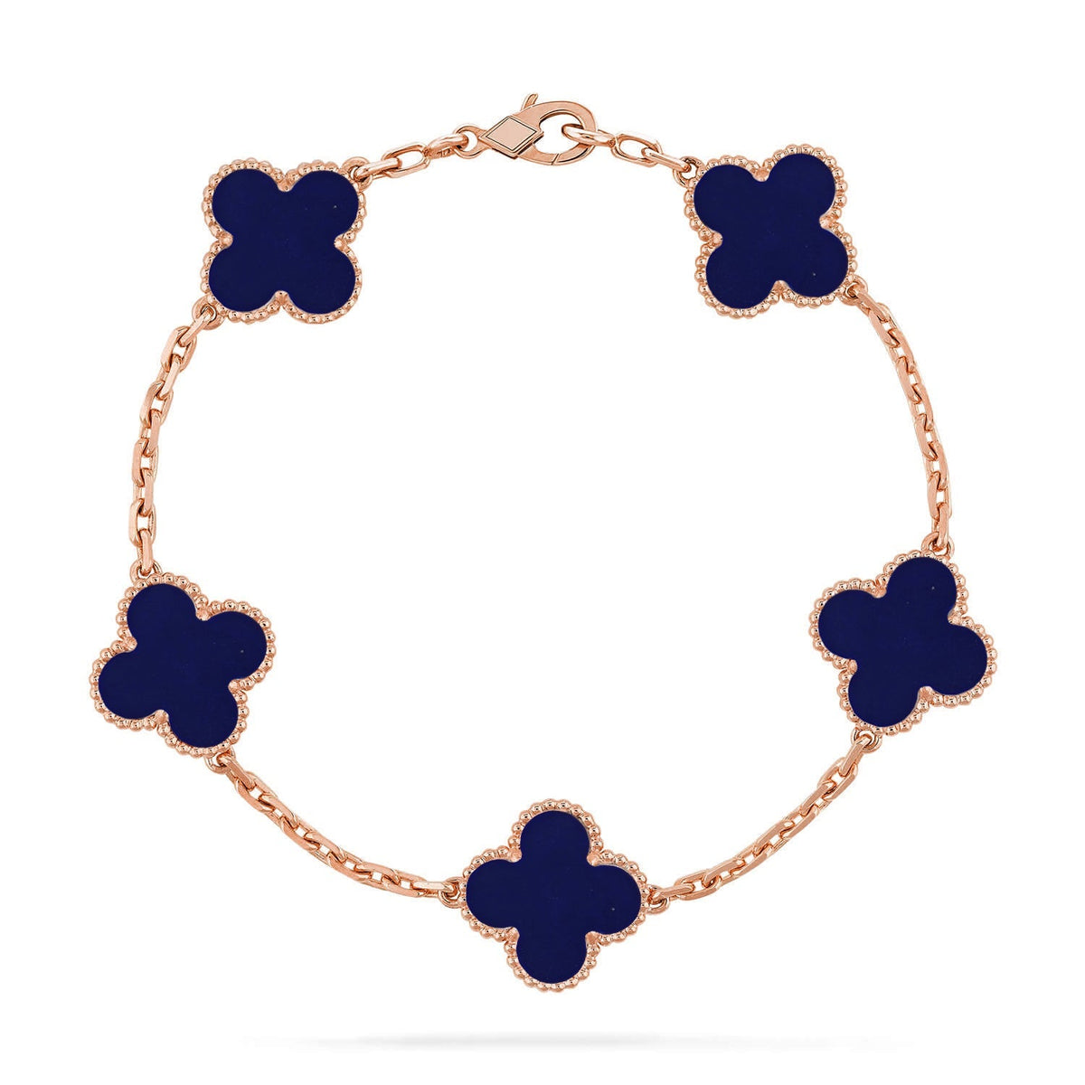 [Limara]LUCKY CLOVER 5-MOTIF BRACELET - LAPIS LAZULI COLLECTION