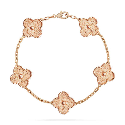 [Limara]LUCKY CLOVER 5-MOTIF BRACELET - BRONZING