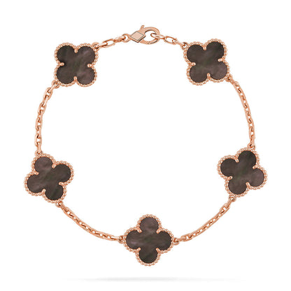 [Limara]LUCKY CLOVER 5-MOTIF BRACELET - GREY MOTHER-OF-PEARL COLLECTION