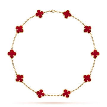 [Limara] CLOVER 10 MOTIFS CARNELIAN NECKLACE