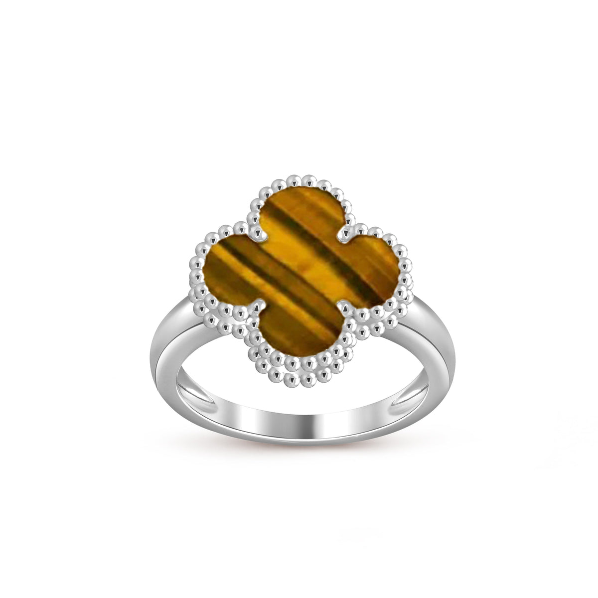 [Limara]LUCKY CLOVER VINTAGE WHITE GOLD RING COLLECTION