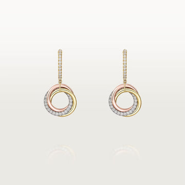 [Limara] TRINITY HALF DIAMOND  EARRINGS