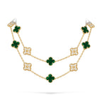 [Limara]CLASSIC 20-MOTIF LUCKY CLOVER LONG NECKLACE GOLD COLLECTION
