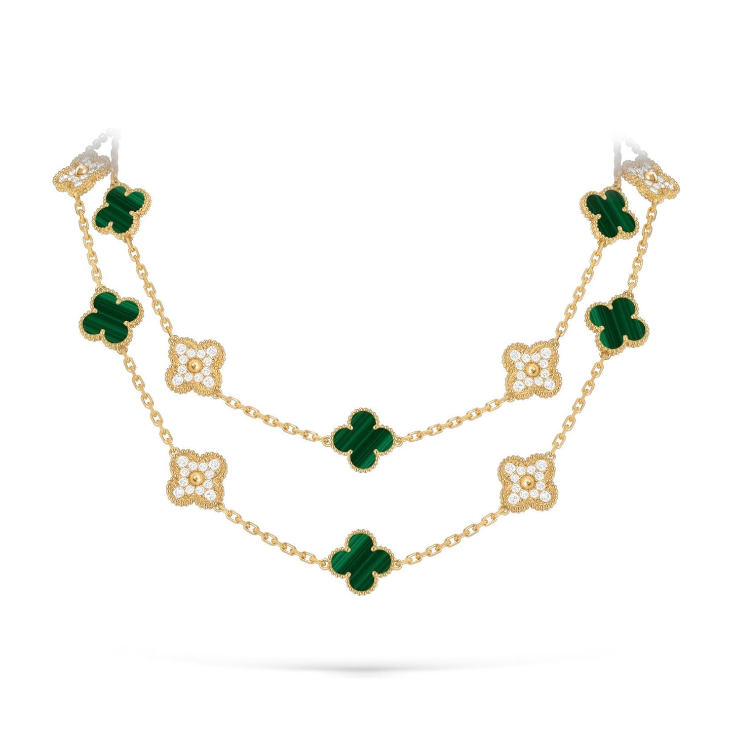 [Limara]CLASSIC 20-MOTIF LUCKY CLOVER LONG NECKLACE GOLD COLLECTION