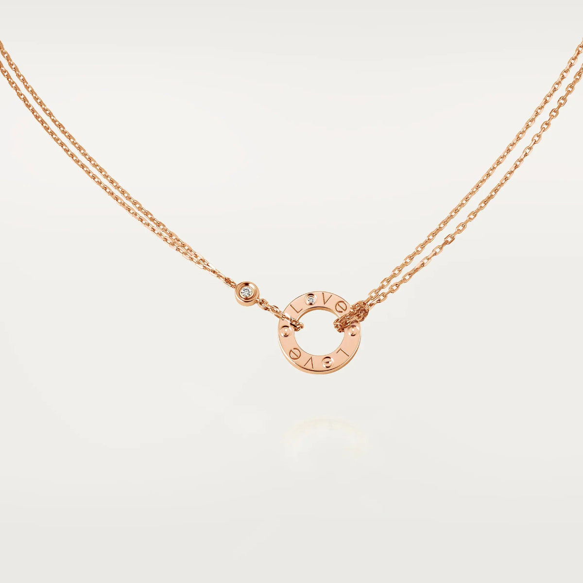 [Limara] LOVE NECKLACE 16MM 2 DIAMONDS