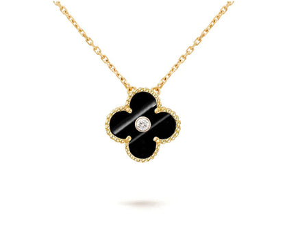 [Limara]15MM CLOVER FLOWER DIAMOND PENDANT NECKLACE COLLECTION