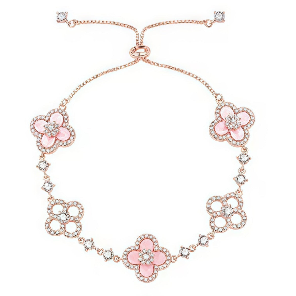 [Limara] CLOVER 5 MOTIF PINK BLUE RED WHITE BRACELET