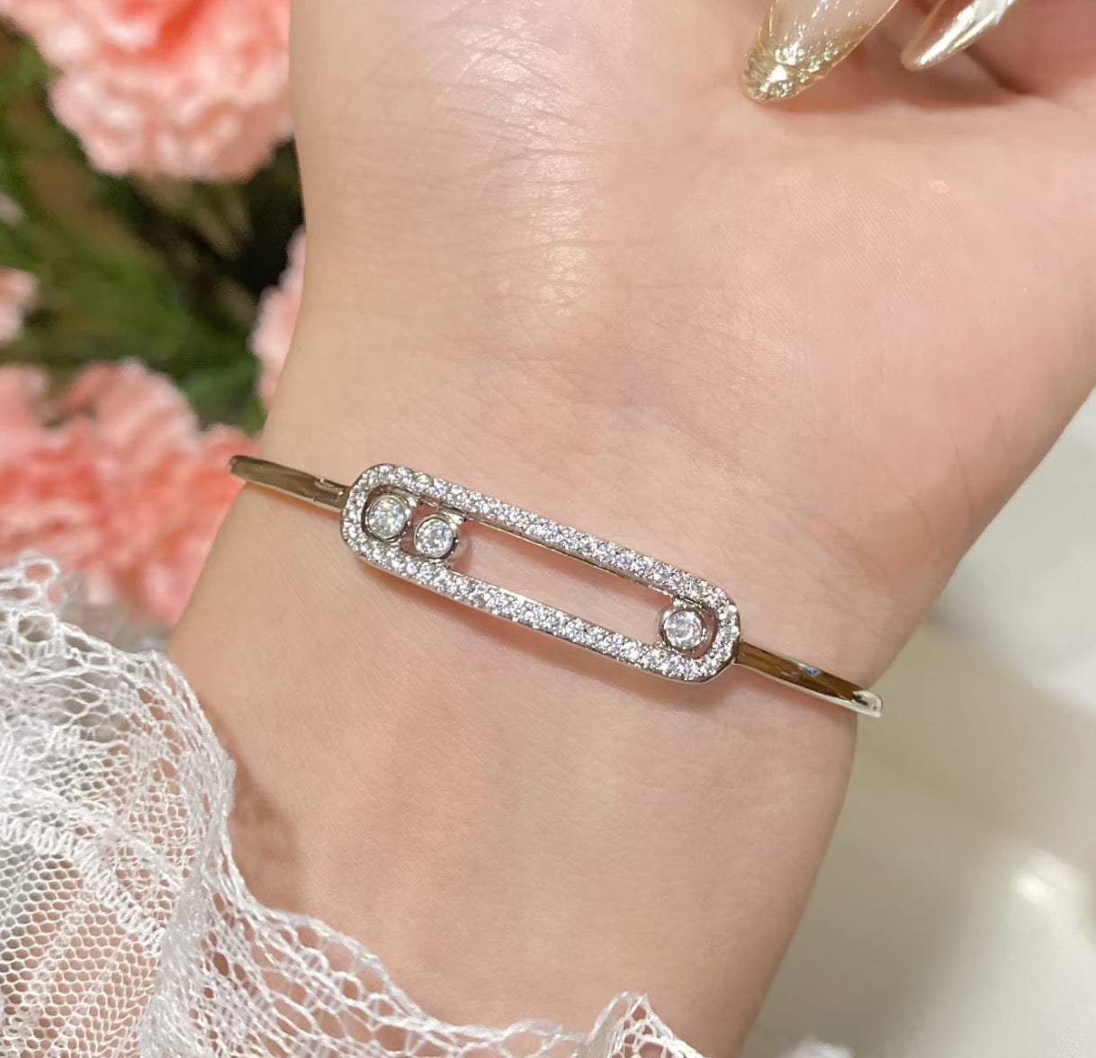 [Limara]MOVE PAVÉ DIAMOND BANGLE BRACELET M