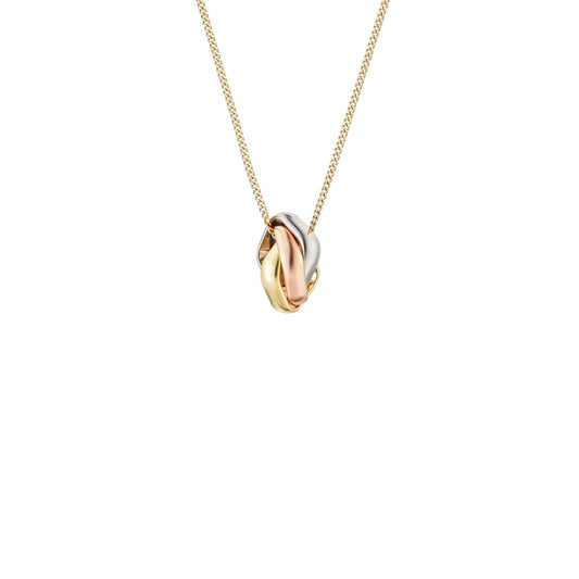 [Limara]TRI-COLOR SQUARE RING NECKLACE