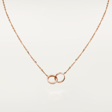 [Limara] LOVE DOUBLE RING HALF DIAMOND NECKLACE
