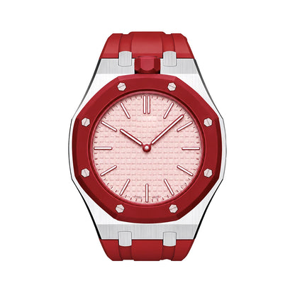 [Limara]OAK POP RED STEEL SILICONE STRAP