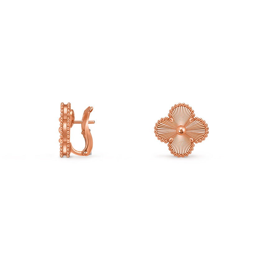 [Limara]15MM CLOVER FLOWER STUD EARRINGS ROSE GOLD COLLECTION
