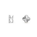 [Limara]15MM CLOVER FLOWER STUD EARRINGS DIAMOND-WHITE GOLD COLLECTION