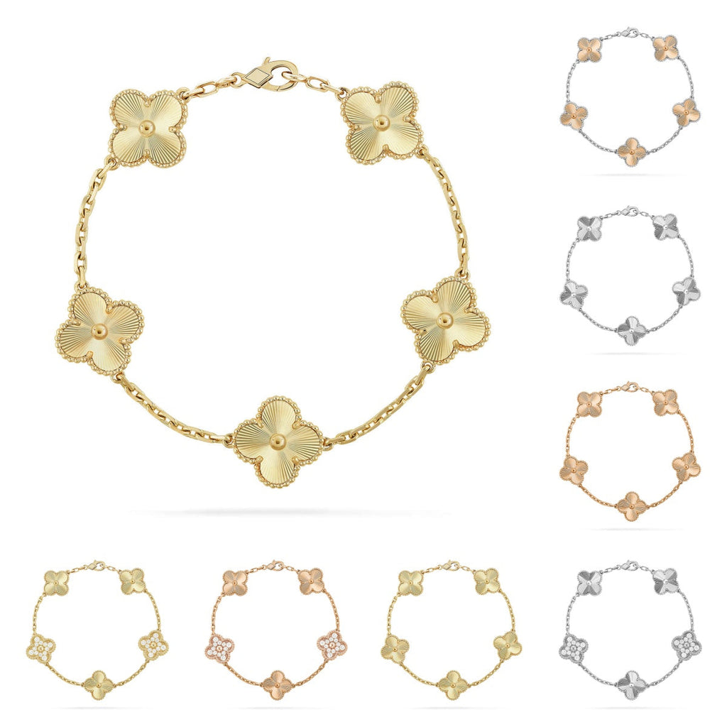 [Limara]LUCKY CLOVER 5-MOTIF BRACELET - LASER COLLECTION