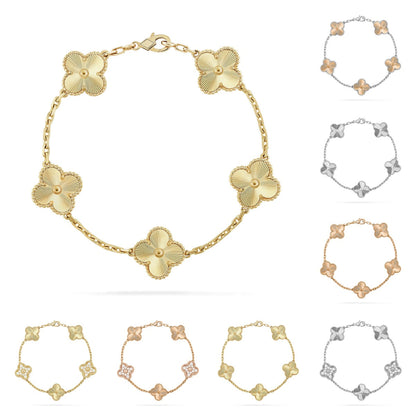[Limara]LUCKY CLOVER 5-MOTIF BRACELET - LASER COLLECTION