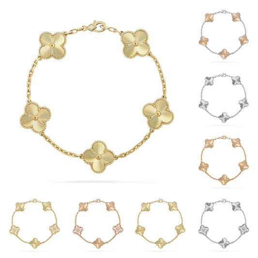 [Limara]LUCKY CLOVER 5-MOTIF BRACELET - LASER COLLECTION
