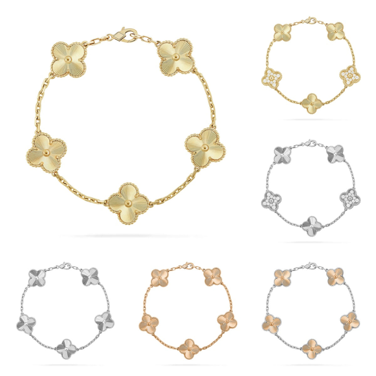 [Limara]  CLOVER 5 MOTIF LASER BRACELET COLLECTION
