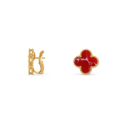 [Limara]15MM CLOVER FLOWER STUD EARRINGS GOLD COLLECTION