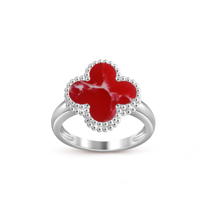 [Limara]LUCKY CLOVER VINTAGE WHITE GOLD RING COLLECTION